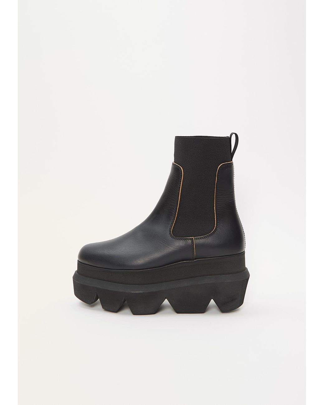 Sacai Leather Chelsea Boots in Black | Lyst UK