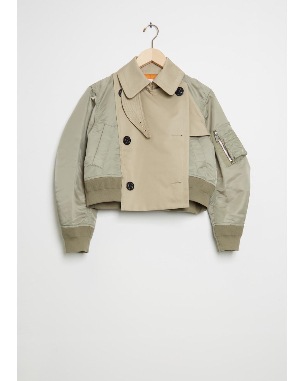 Sacai Nylon Twill Blouson Jacket in Natural | Lyst