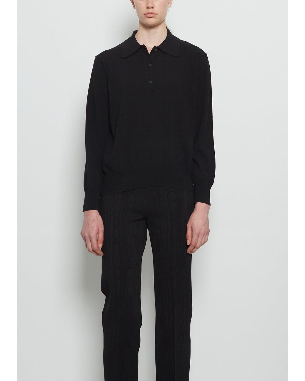 High Sport Black Sid Wool Cotton Knit Polo
