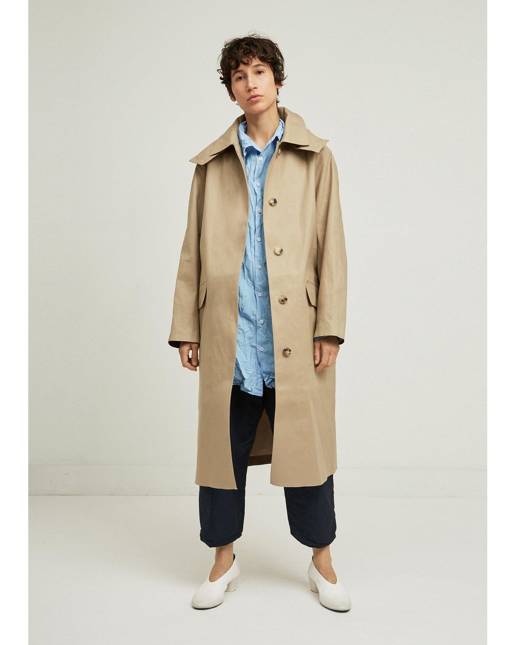 Mackintosh Hooded Cotton Trench Coat in Natural for Men | Lyst