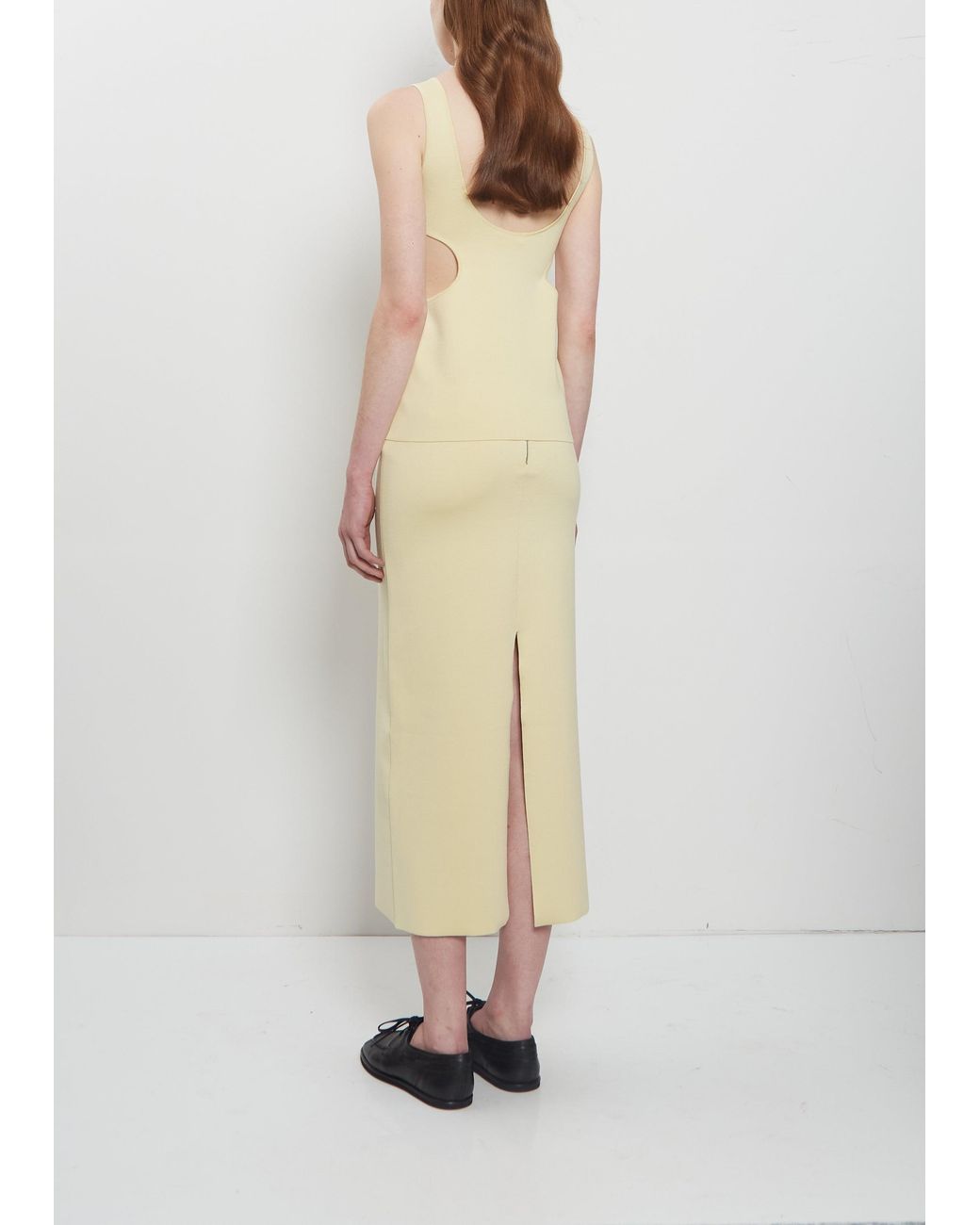 Auralee Natural Doubled Faced Silk Cotton Knit Tank