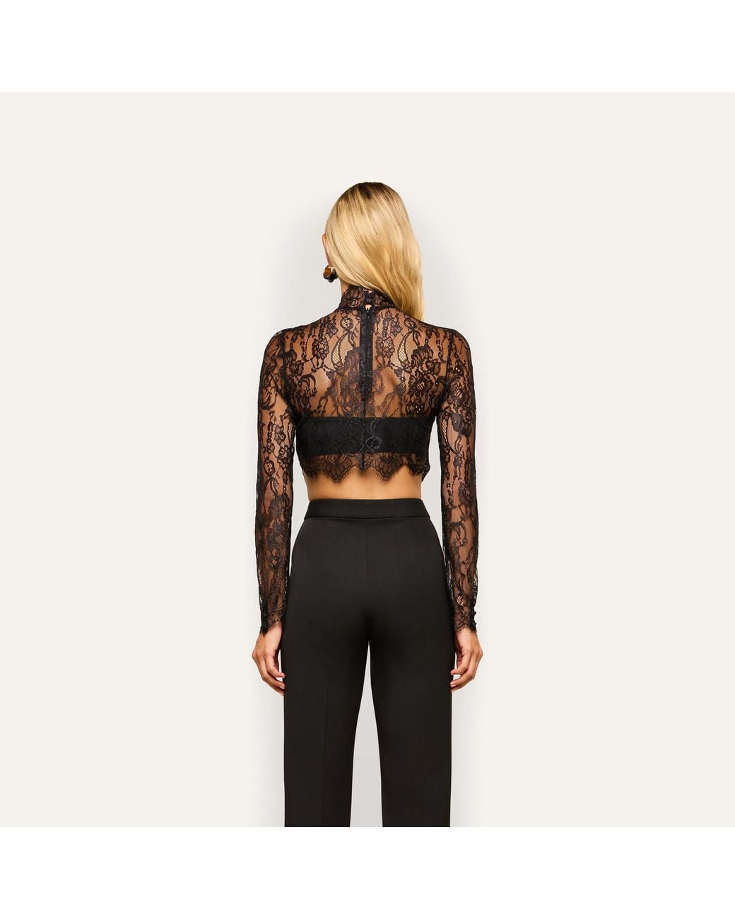 L'Agence Natural 'Agence Henriette Cropped Lace Top