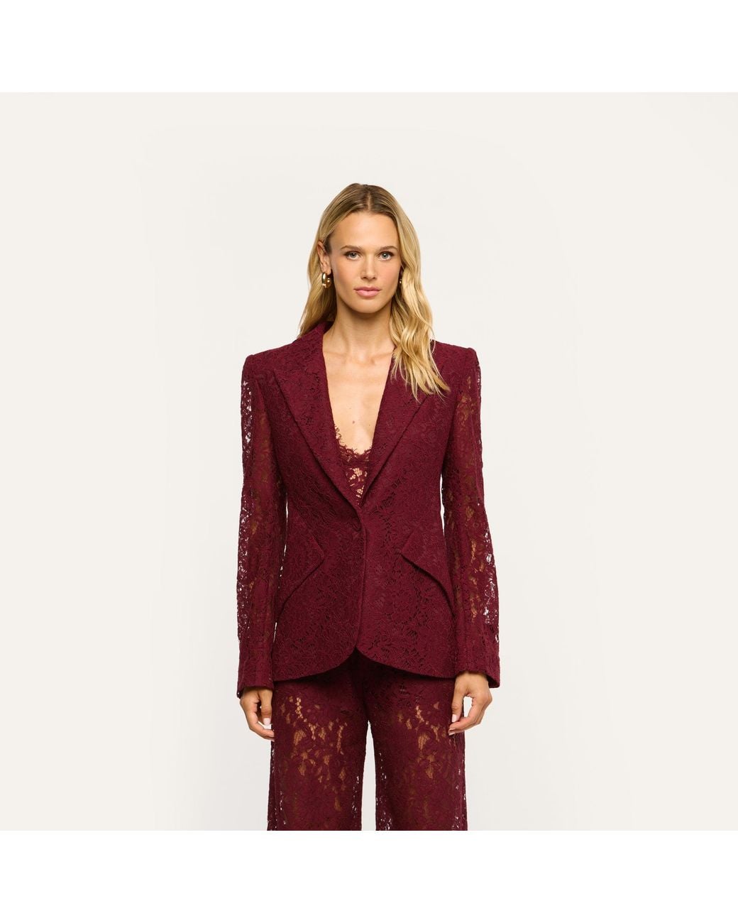 L'Agence Purple Chamberlain Lace Blazer