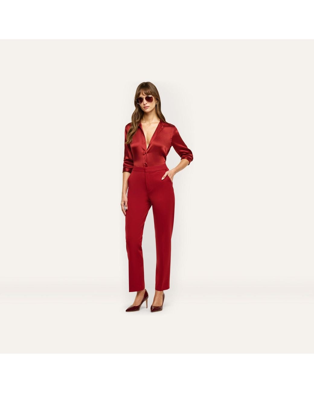 L'Agence Red Rebel Trouser