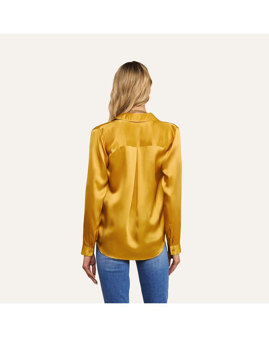L'Agence Yellow Tyler Silk Blouse Top