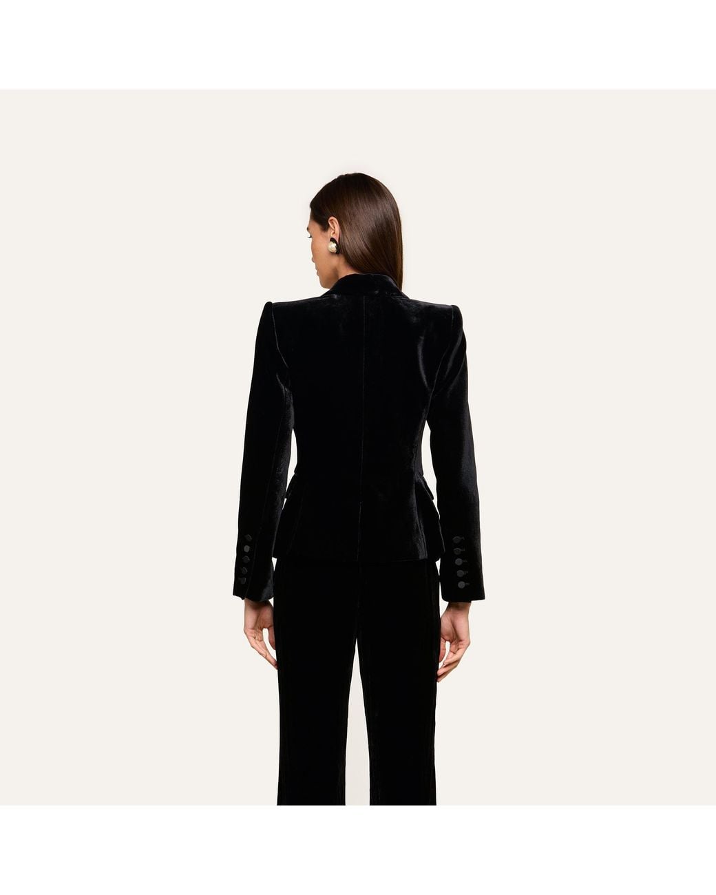 L'Agence Black Philippa Velvet Blazer