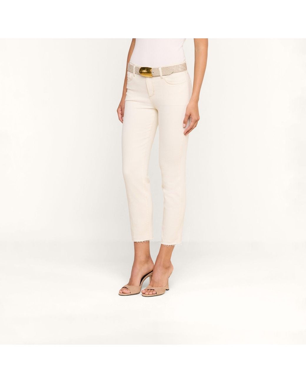 L'Agence White Sada Slim-Leg Cropped Jean
