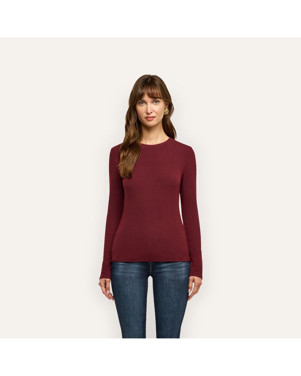 L'Agence Purple Tess Long Sleeve T-Shirt