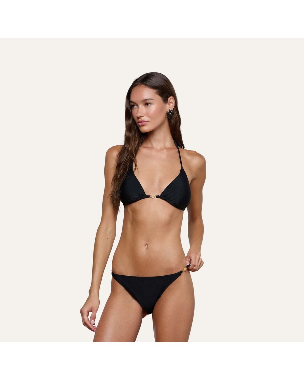 L'Agence Black 'Agence Kristin Triangle Bikini Top