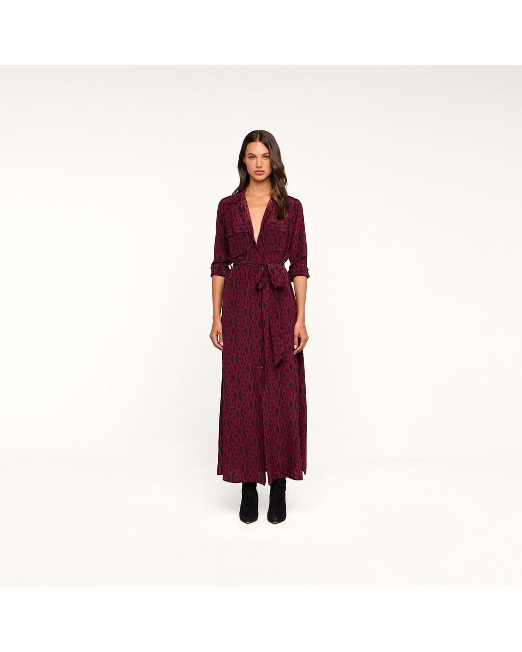 L'Agence Purple 'Agence Cameron Silk Shirt Dress