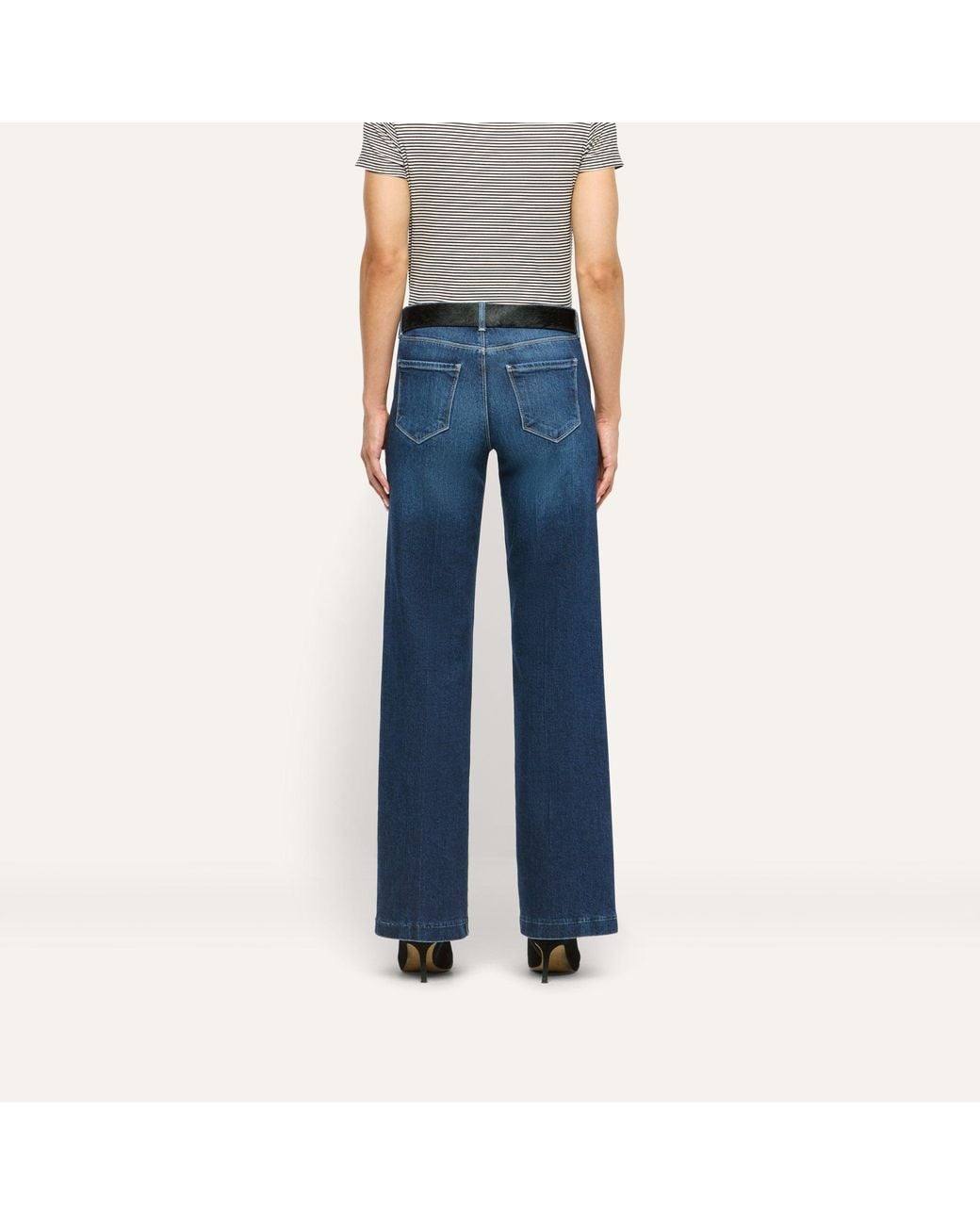 L'Agence Blue Joanne Low-Rise Wide-Leg Jean