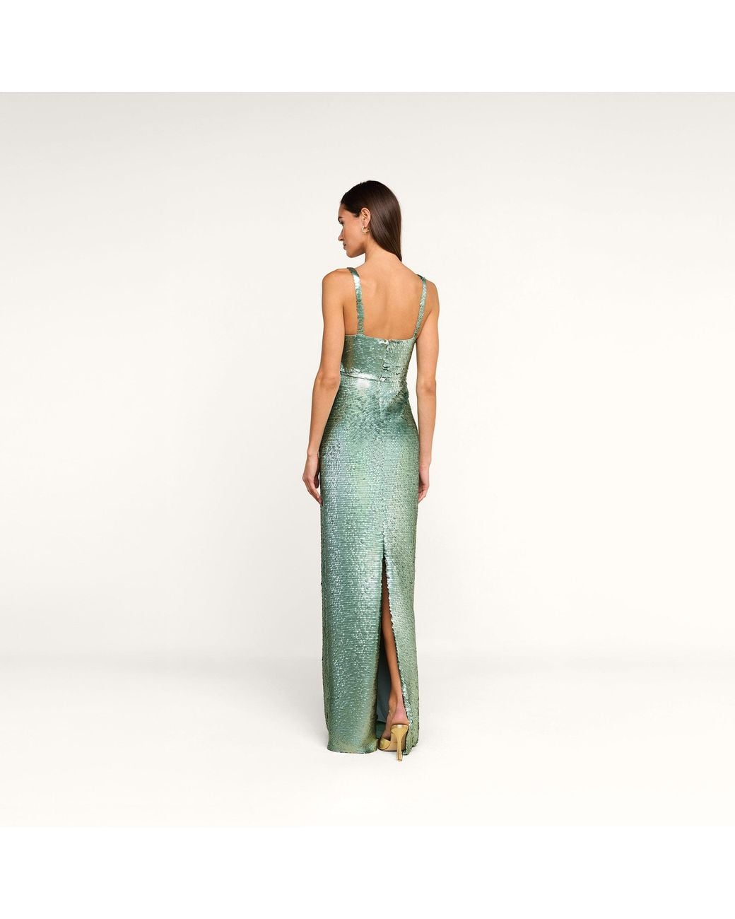 L'Agence Green Karma Sequin Maxi Dress