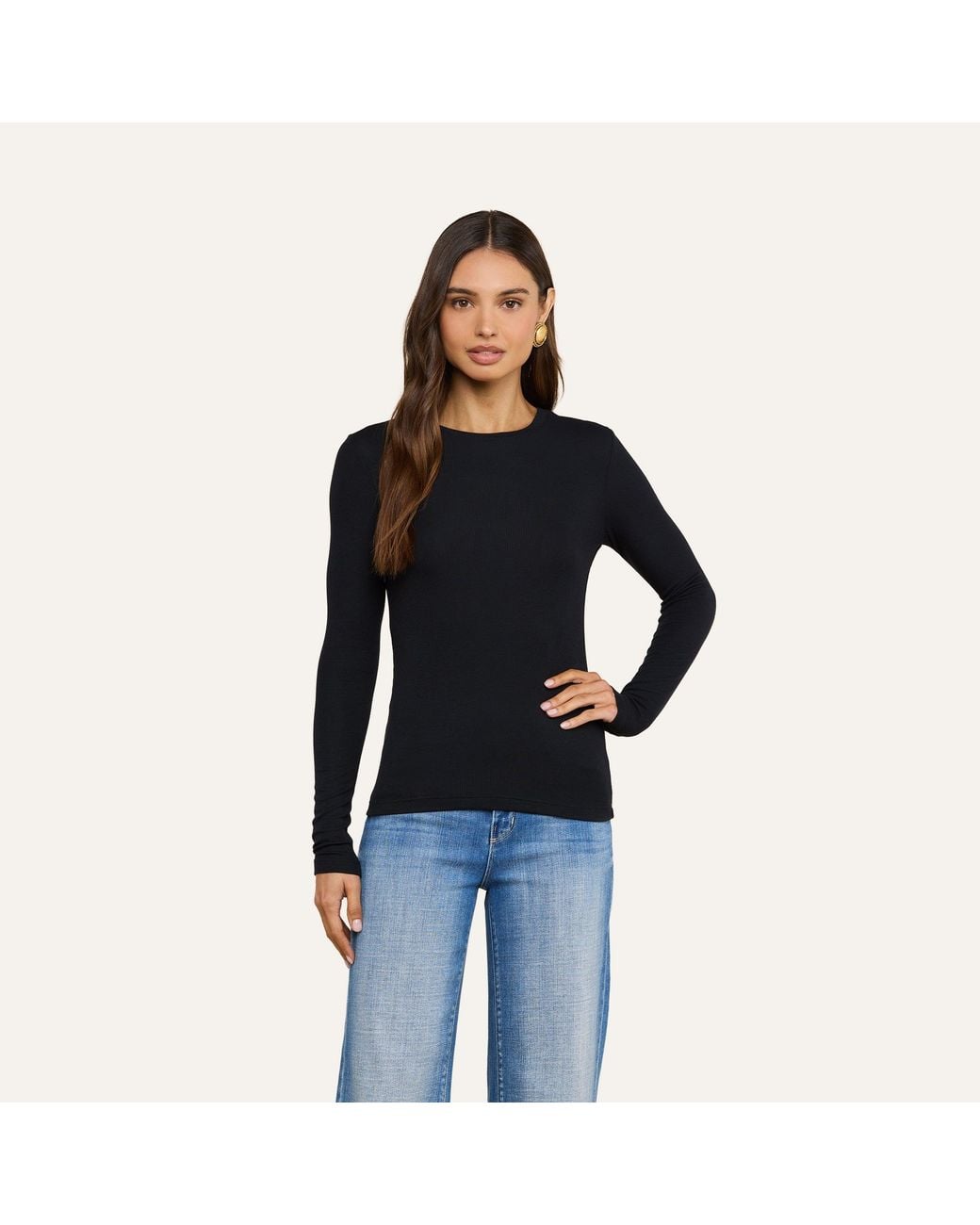L'Agence Blue Tess Long Sleeve Tee
