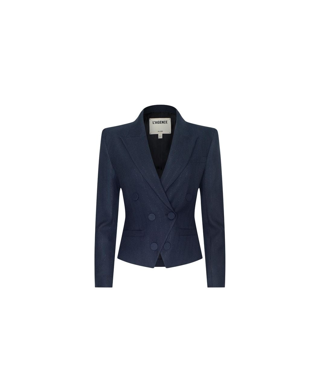 L'Agence Blue Risa Double-Breasted Blazer