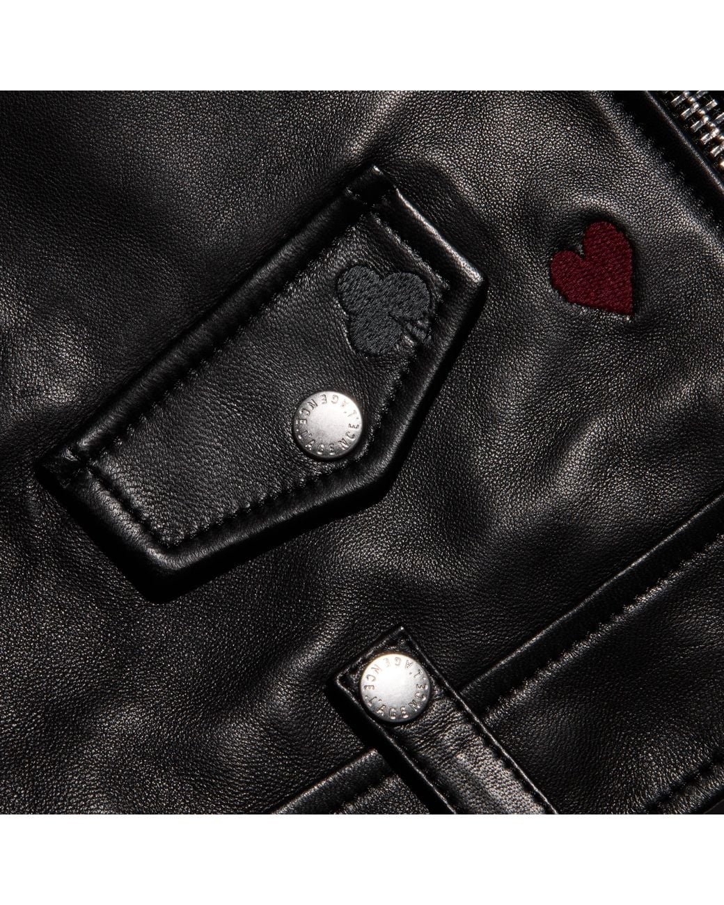 L'Agence Black 'Agence Blakely Embroidered Leather Jacket