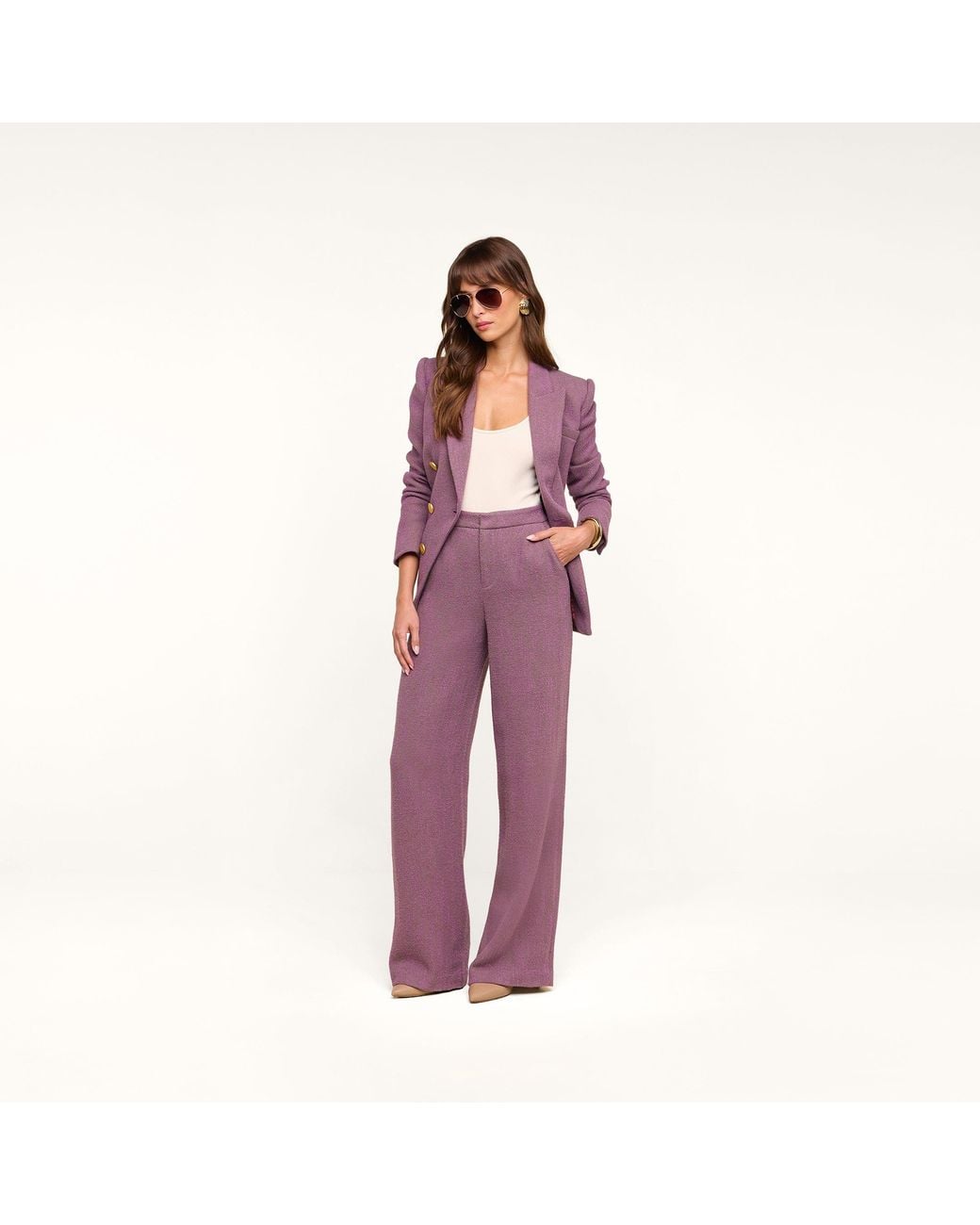 L'Agence Purple Livvy Straight-Leg Trouser