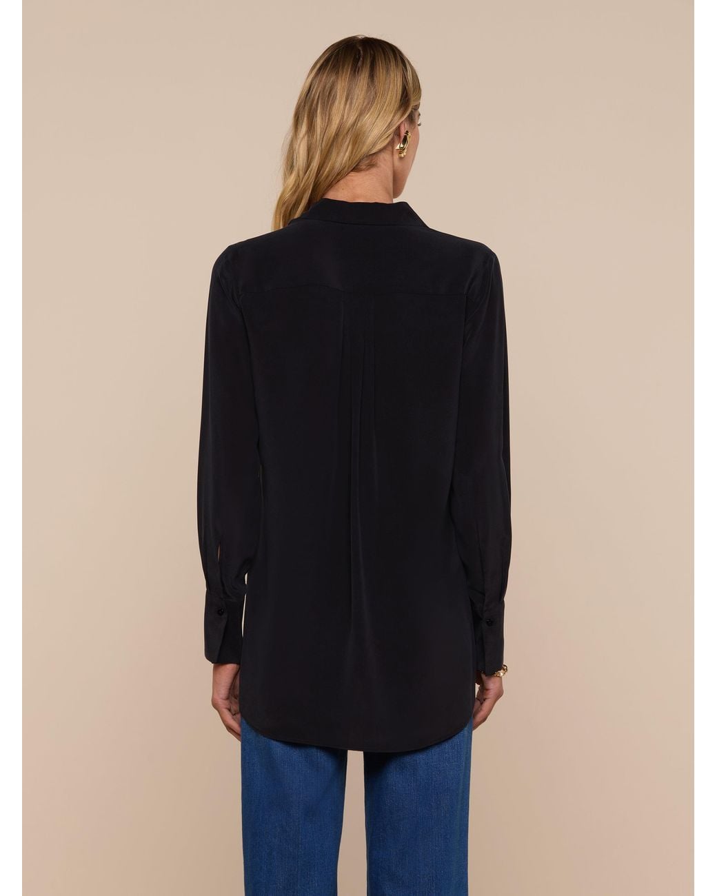 Chemisier En Soie Babette (Noir) L'Agence en coloris Blue