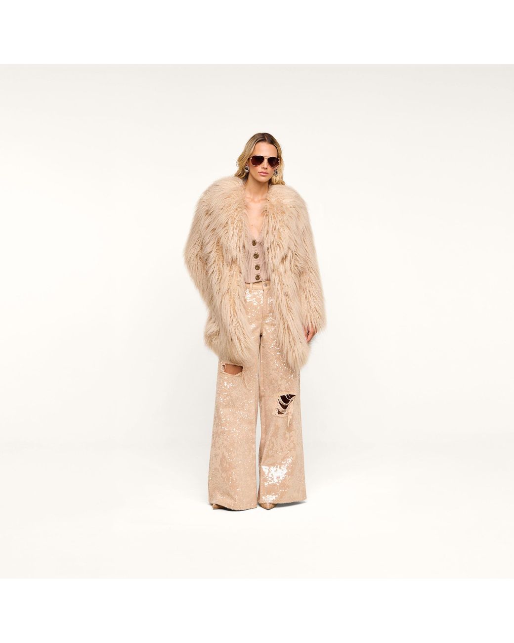 L'Agence Natural Toira Faux Fur Coat