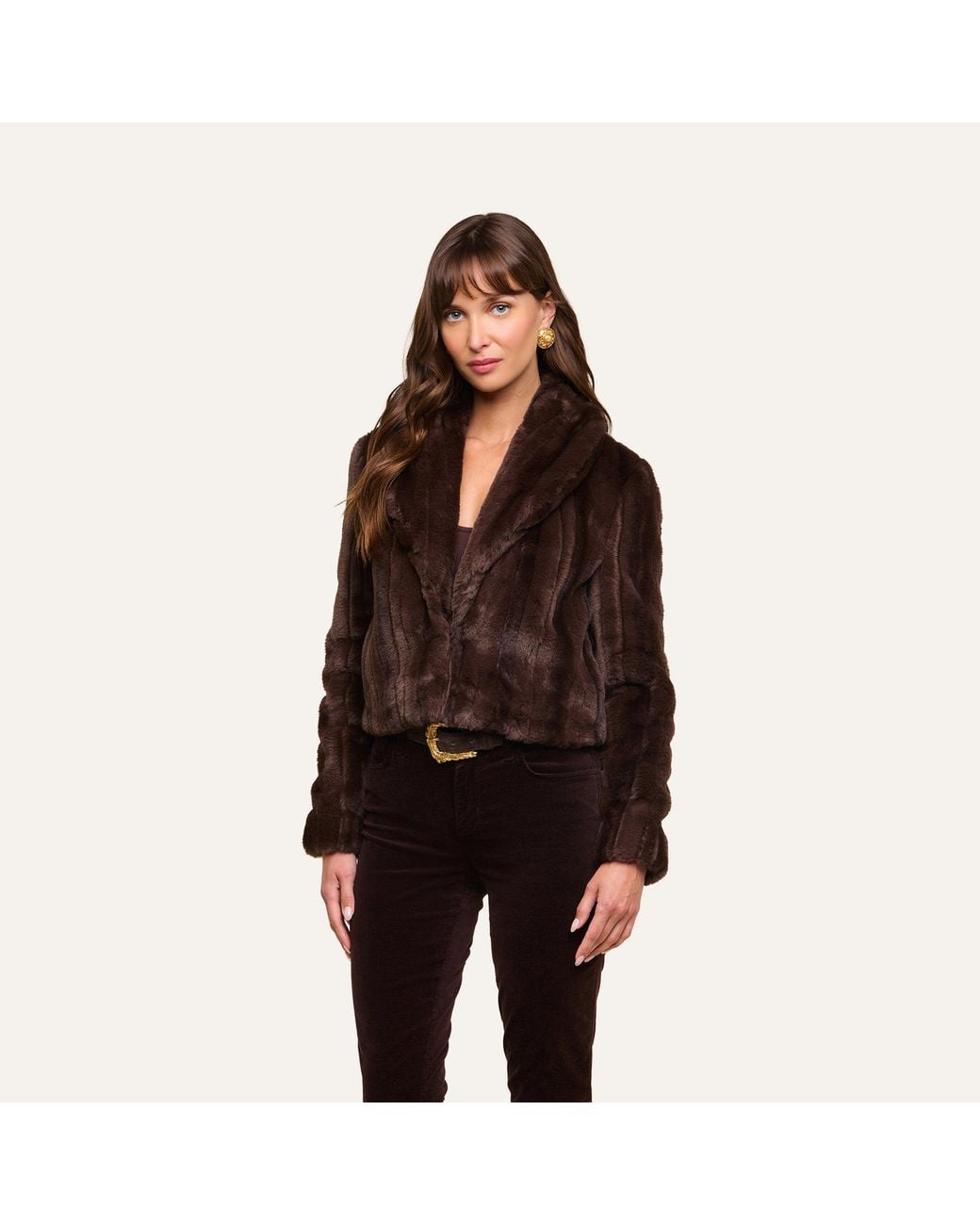 L'Agence Black Davy Faux Fur Jacket