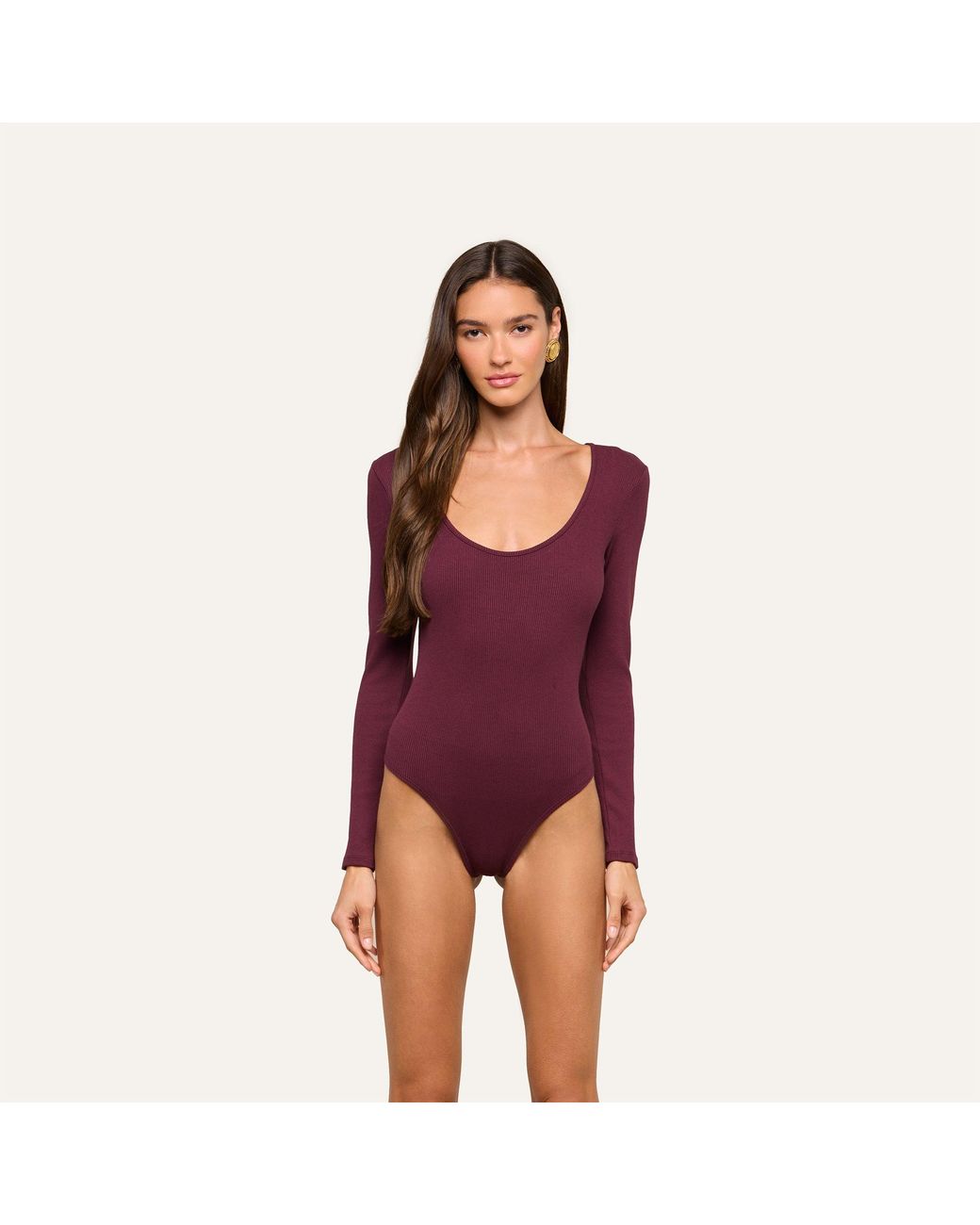 L'Agence Purple Elara Scoopneck Bodysuit