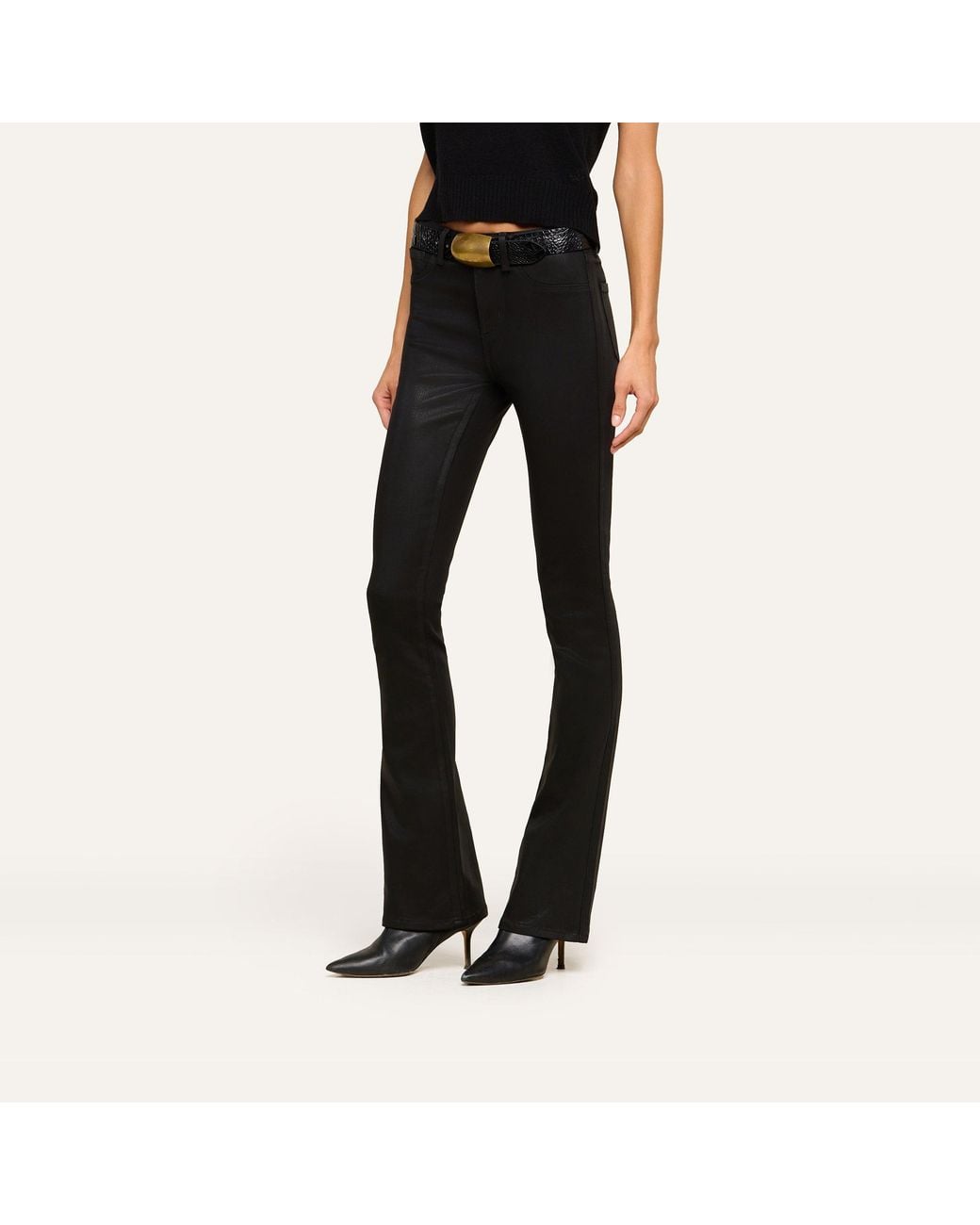 L'Agence Black Selma Feather Coated Jean