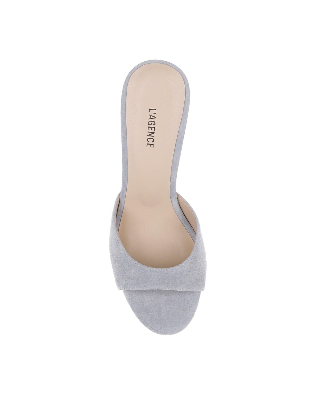 L'Agence White Avery Suede Open-Toe Mule