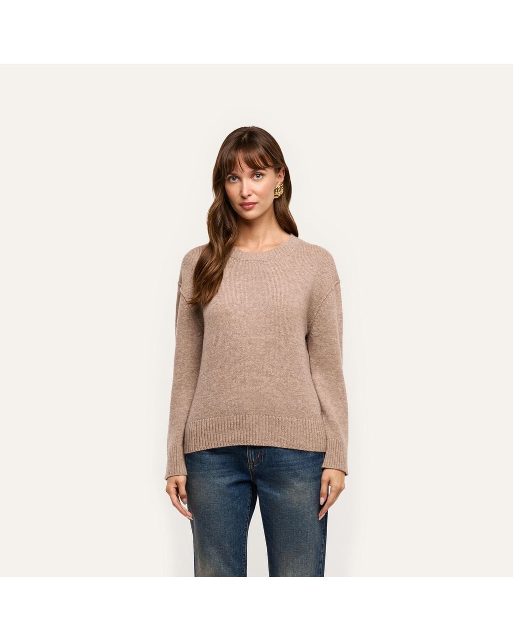 L'Agence Brown Laine Cashmere Pullover