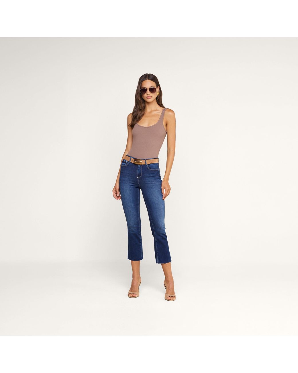 L'Agence Brown Nica Scoopneck Bodysuit