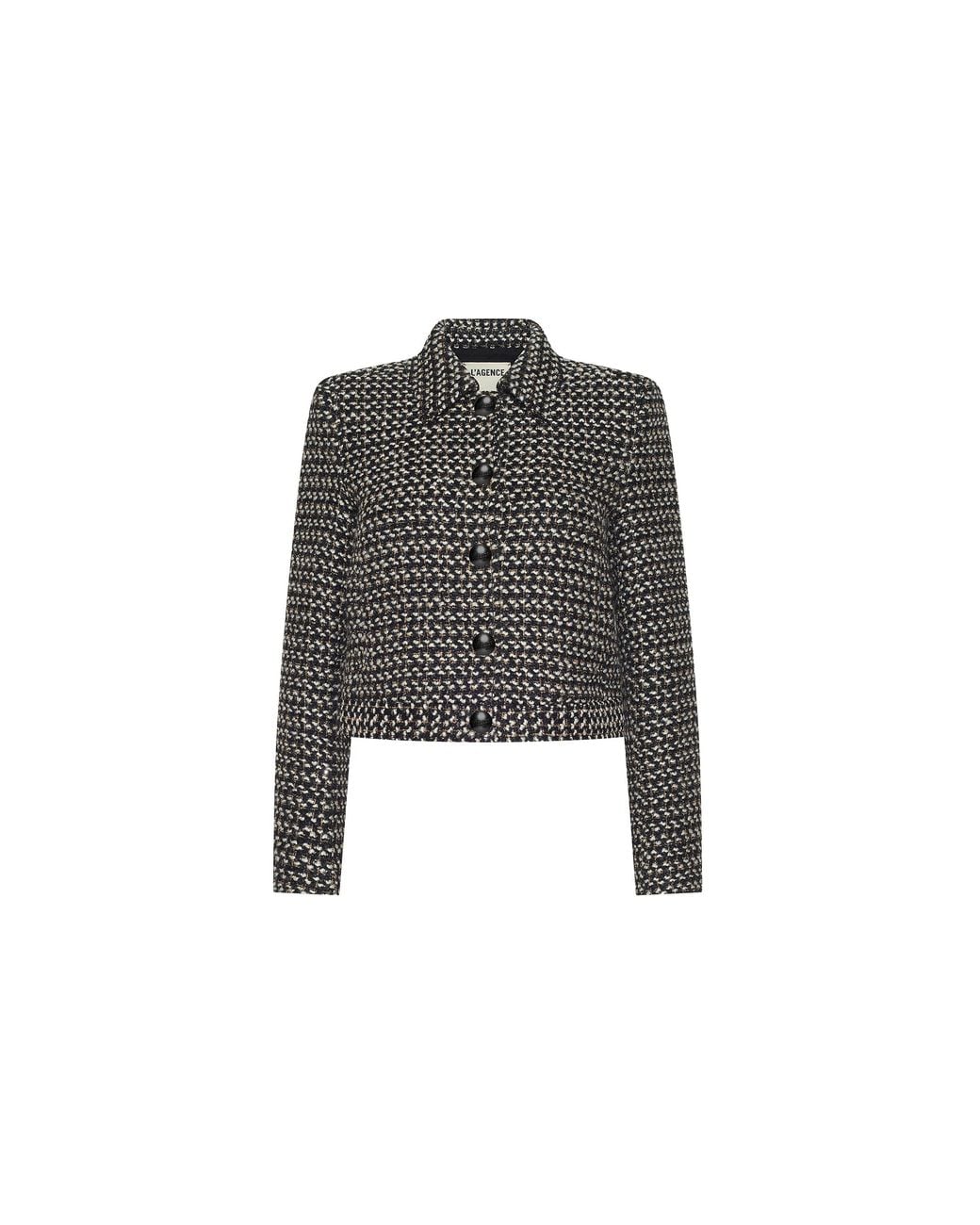 L'Agence Black Marla Cropped Jacket