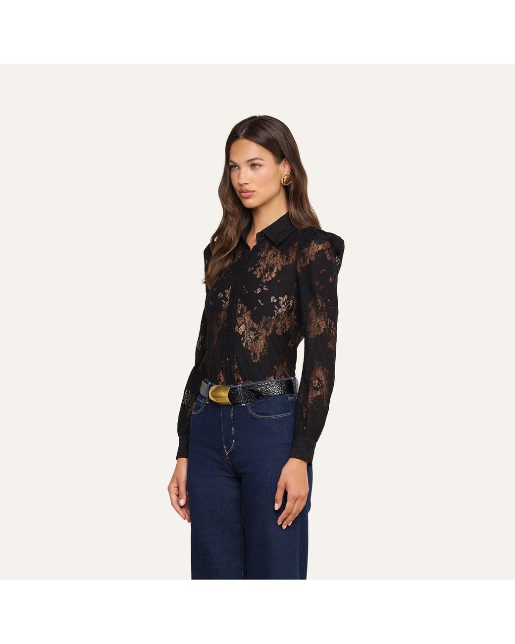 L'Agence Black Jenica Lace Blouse
