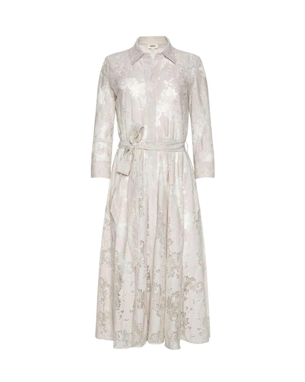 Robe Mi-Longue En Dentelle Ralphie L'Agence en coloris White