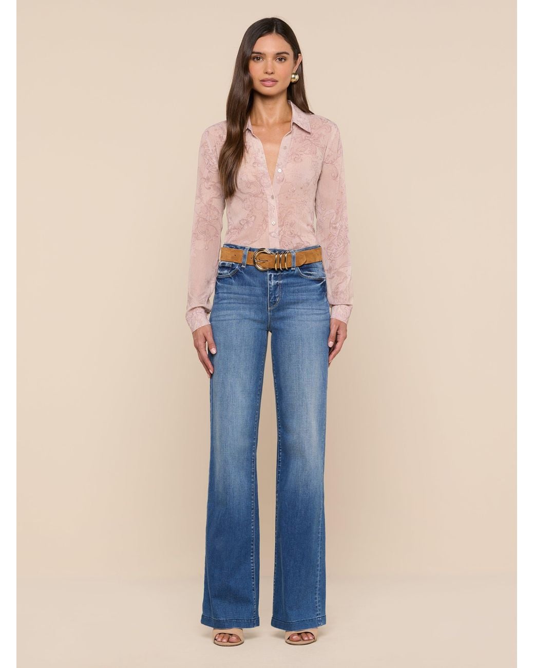 L'Agence Blue 'Agence Laurent Blouse Top