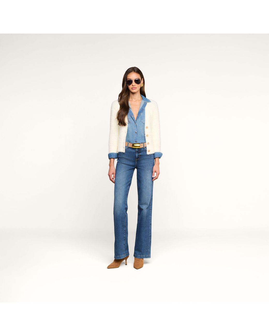 L'Agence Blue Isla Shirt