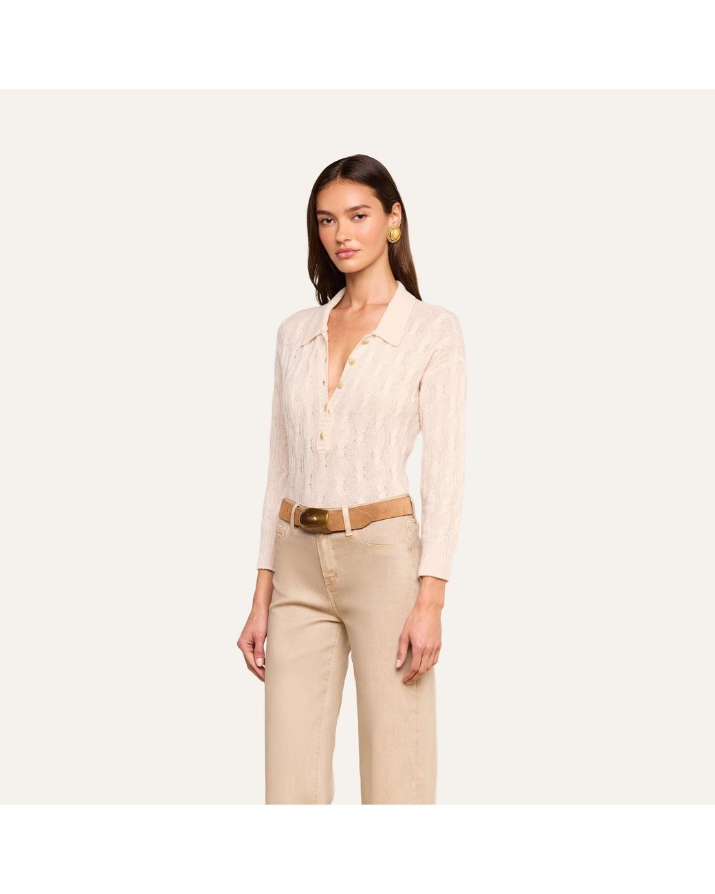 L'Agence Natural 'Agence Airy Cable Knit Sweater