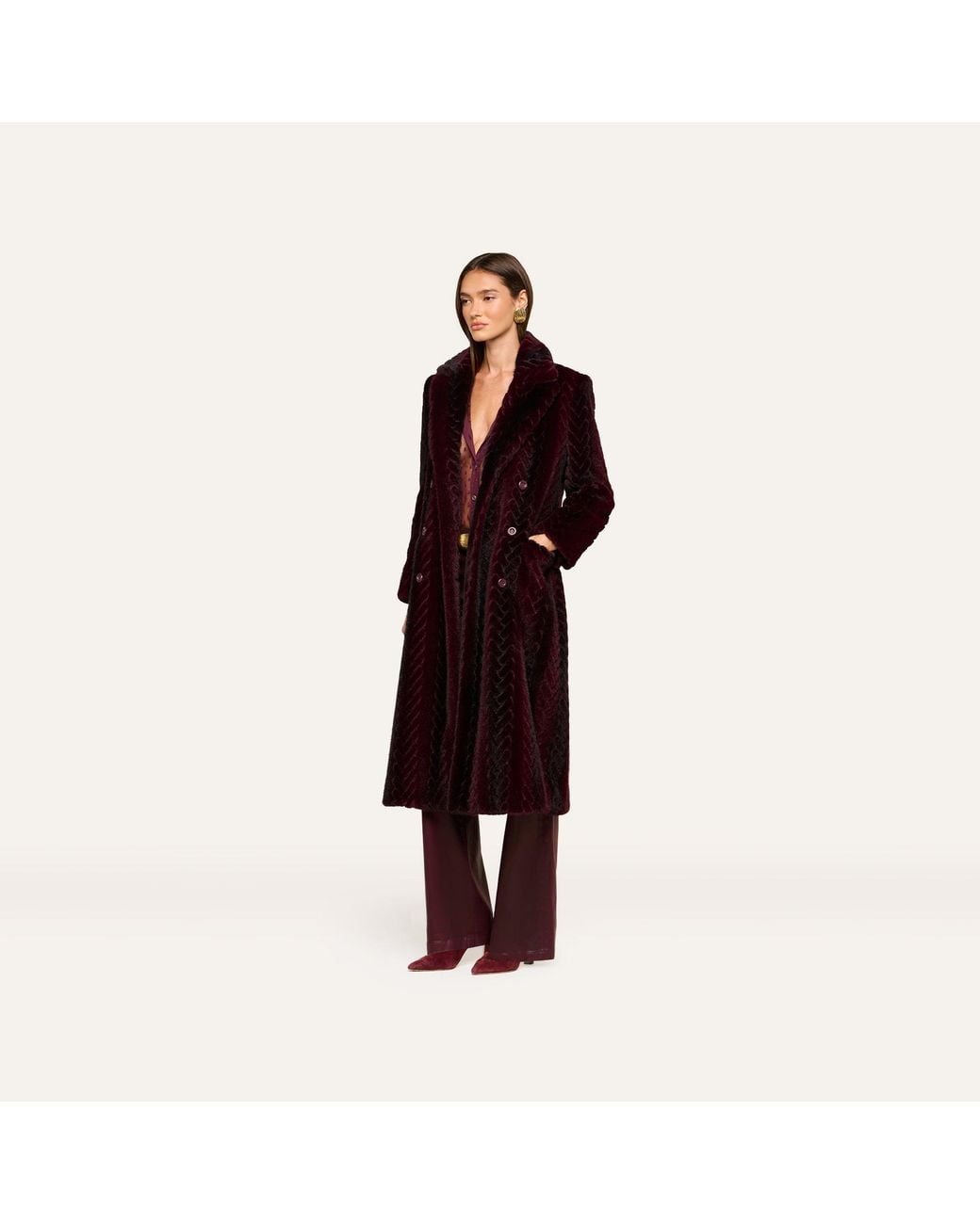 L'Agence Purple Icelyn Faux Fur Coat