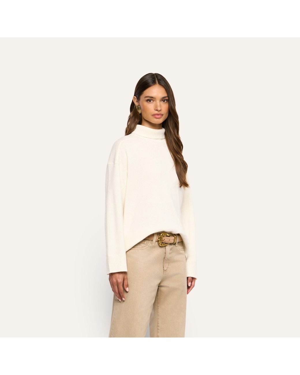 L'Agence White Selwyn Oversized Turtleneck