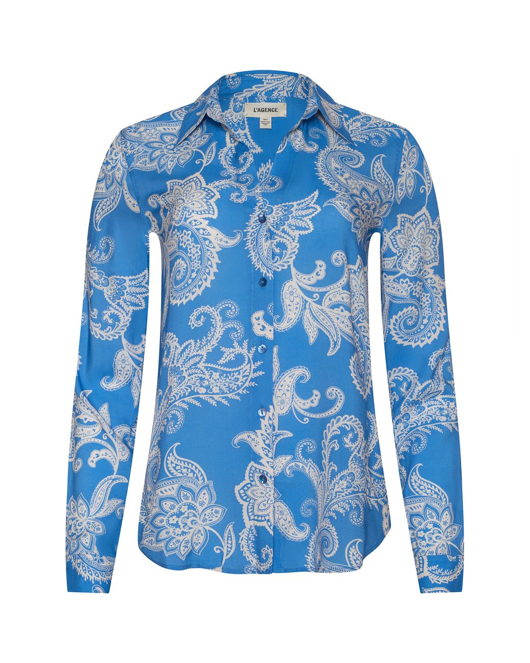 L'Agence Blue Holly Blouse Top