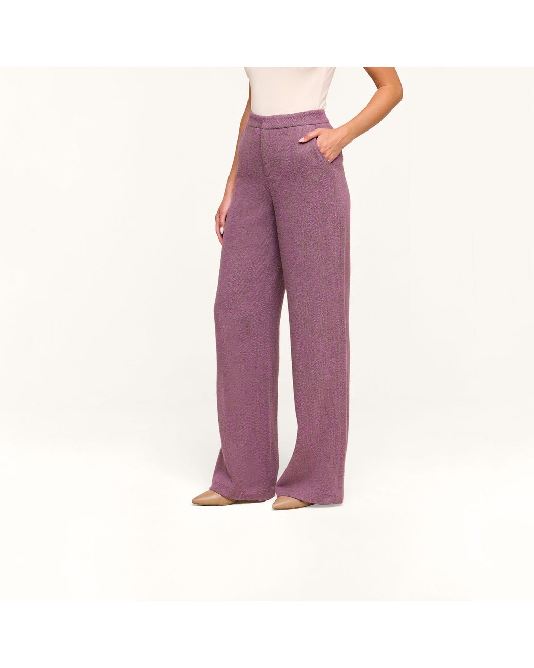 L'Agence Purple Livvy Straight-Leg Trouser