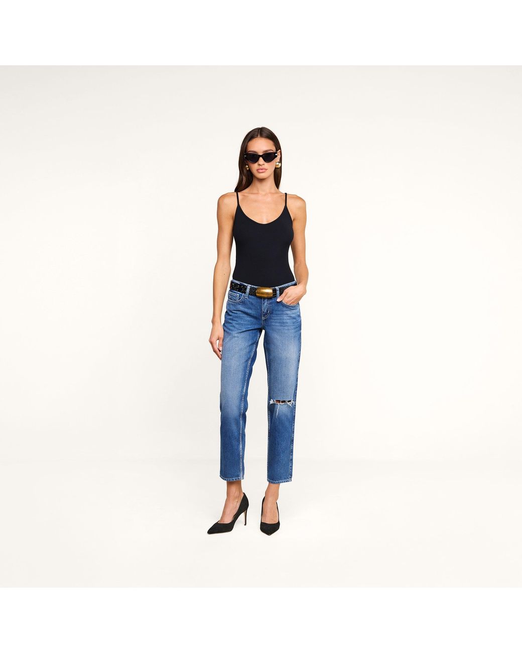 L'Agence Blue Nevia Slouchy Straight-Leg Jean