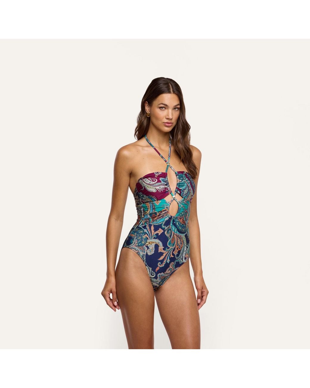 L'Agence Blue Shiva One-Piece Swimsuit