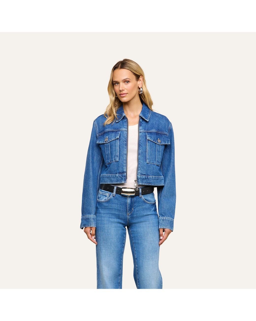 L'Agence Blue Micah Oversized Jean Jacket