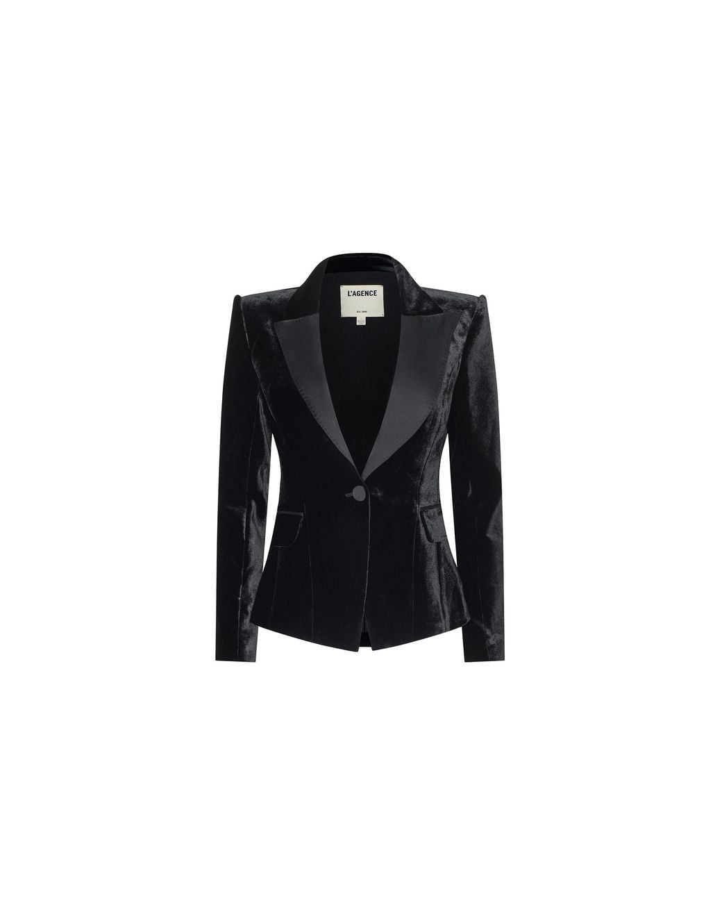 L'Agence Black Philippa Velvet Blazer