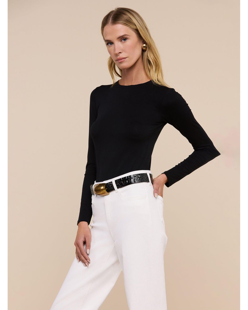 L'Agence Blue Tess Long Sleeve Tee