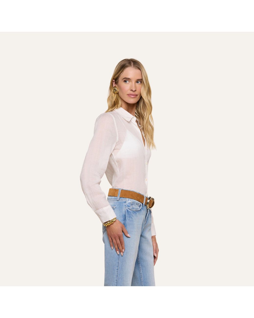 L'Agence Blue Ellery Blouse Top