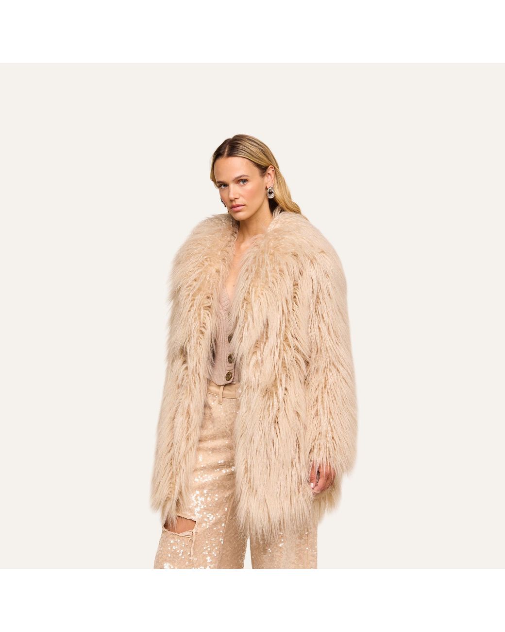 L'Agence Natural Toira Faux Fur Coat