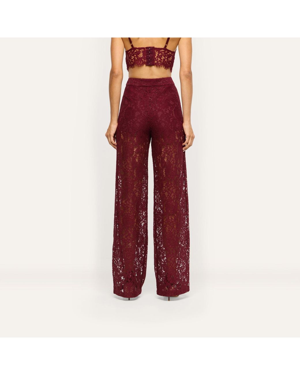 L'Agence Red Livvy Straight-Leg Trouser