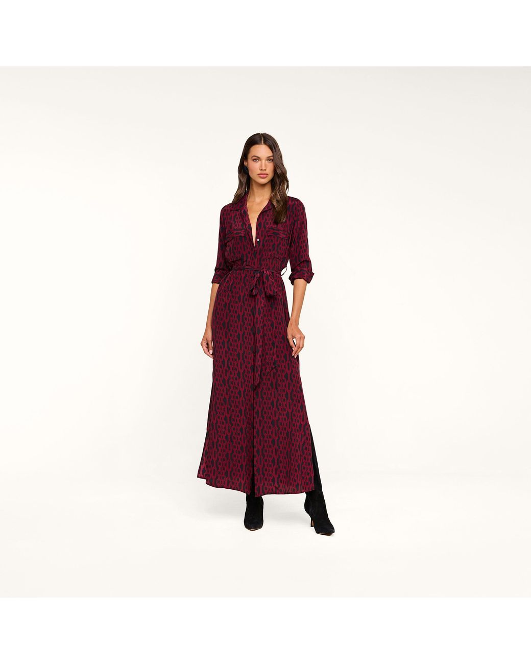 L'Agence Purple 'Agence Cameron Silk Shirt Dress