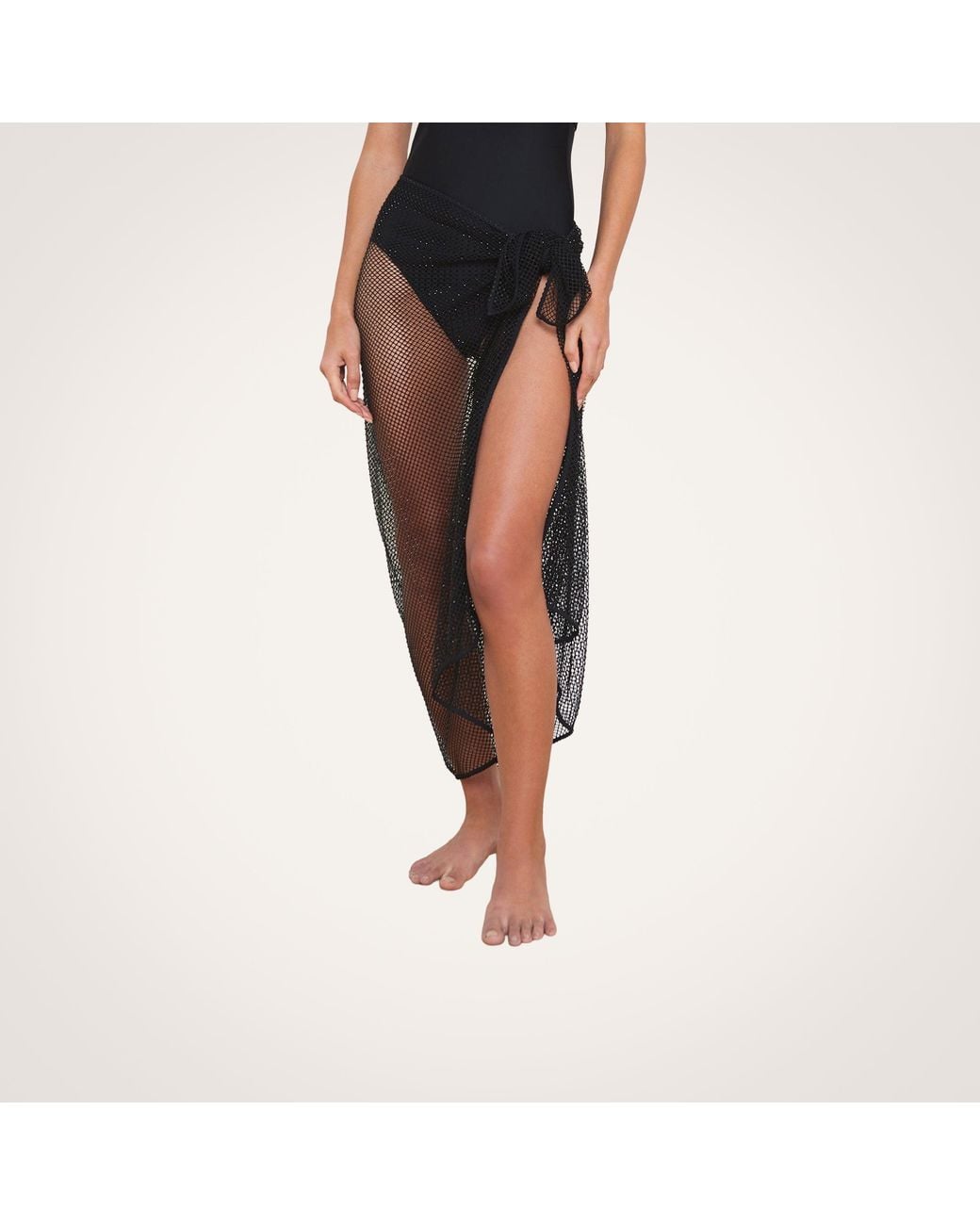 L'Agence Black Maribel Mesh Pareo