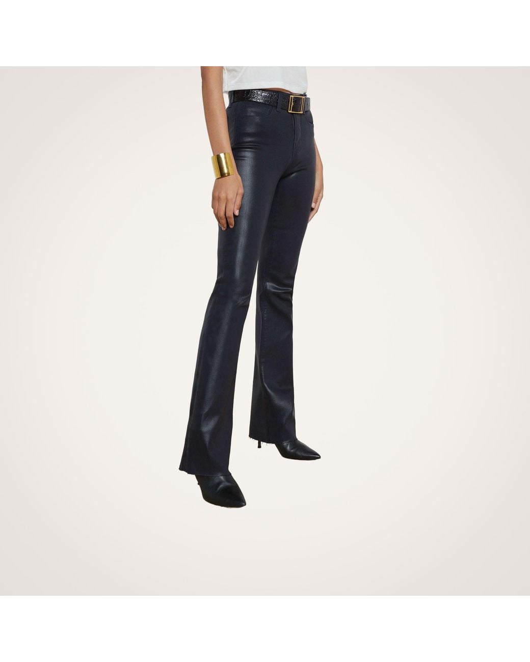 L'Agence White Ruth Coated Straight-Leg Jean