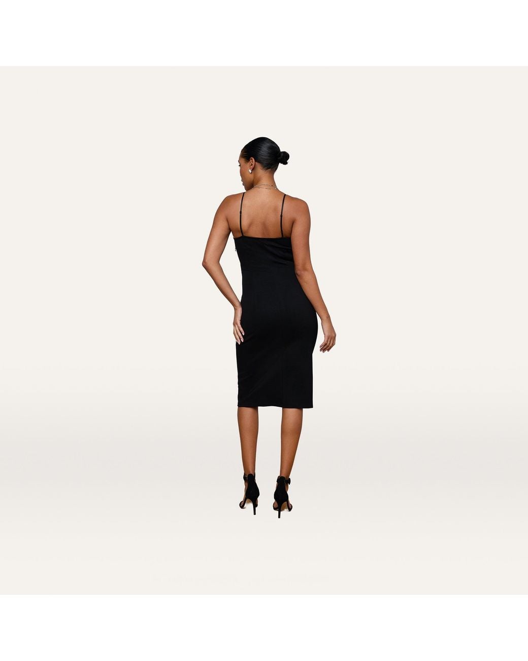 L'Agence Black Eira Midi Dress